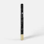 Gepersonaliseerde zwart-gouden glitterprint met st samsung galaxy hoesje (Rechterkant)