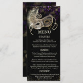 Gepersonaliseerde zwart gouden Paarse Masquerade P Menu (Voorkant / Achterkant)
