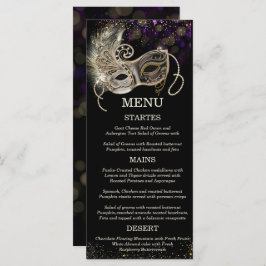 Gepersonaliseerde zwart gouden Paarse Masquerade P Menu