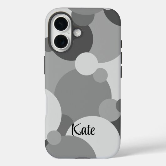 Gepersonaliseerde zwart-grijze moleculen iPhone ca Case-Mate iPhone Case (Achterkant)