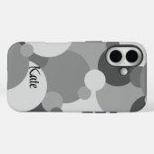 Gepersonaliseerde zwart-grijze moleculen iPhone ca Case-Mate iPhone Case (Achterkant (horizontaal))