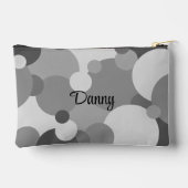 Gepersonaliseerde zwart-grijze moleculen toilettas etui (Achterkant)