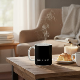 Gepersonaliseerde zwart & monogram met Custom Koffiemok