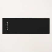 Gepersonaliseerde Zwart & Monogram Naam Yoga Mat (Voorkant (horizontaal))