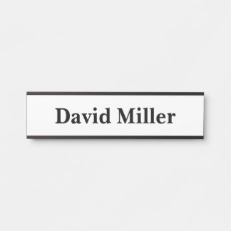 Gepersonaliseerde zwart op wit deurbordje