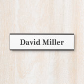 Gepersonaliseerde zwart op wit deurbordje (Voorkant)