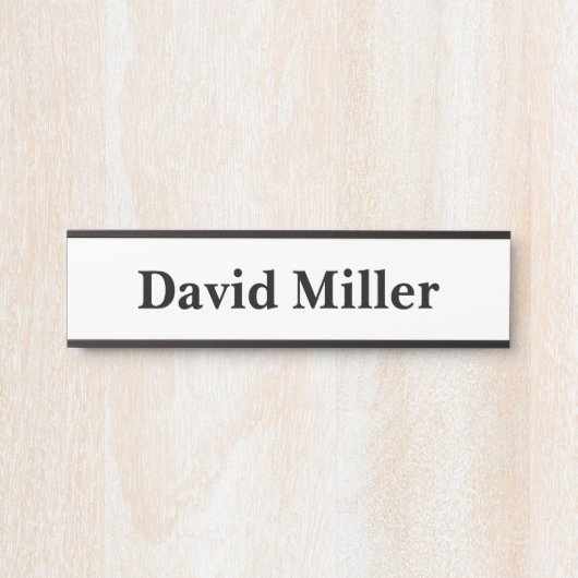 Gepersonaliseerde zwart op wit deurbordje (Voorkant)