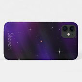 Gepersonaliseerde zwart-Paarse spacescape-kunst Case-Mate iPhone Case (Achterkant (horizontaal))