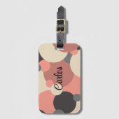 Gepersonaliseerde zwart-rode moleculen bagagelabel (Voorkant (verticaal))