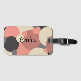 Gepersonaliseerde zwart-rode moleculen bagagelabel