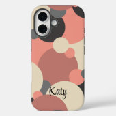 Gepersonaliseerde zwart-rode moleculen iPhone case (Achterkant)