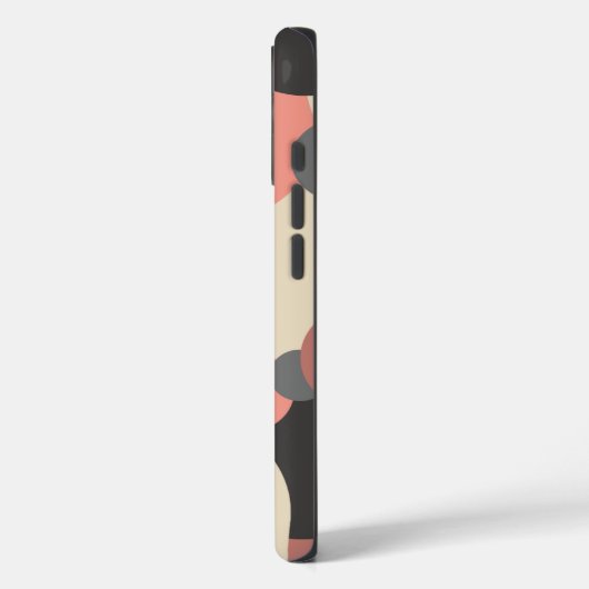 Gepersonaliseerde zwart-rode moleculen iPhone case (Achterkant / Links)