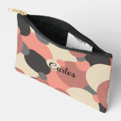 Gepersonaliseerde zwart-rode moleculen toilettas etui (Open)