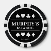 Gepersonaliseerde zwart-wit aangepaste naam Casino Poker Chips (Voorkant)