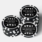 Gepersonaliseerde zwart-wit aangepaste naam Casino Poker Chips (Opstapeling)