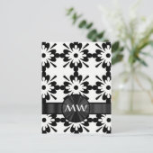 Gepersonaliseerde zwart-wit abstract briefkaart (Staand voorkant)