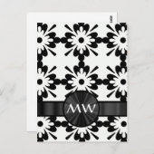 Gepersonaliseerde zwart-wit abstract briefkaart (Voorkant / Achterkant)