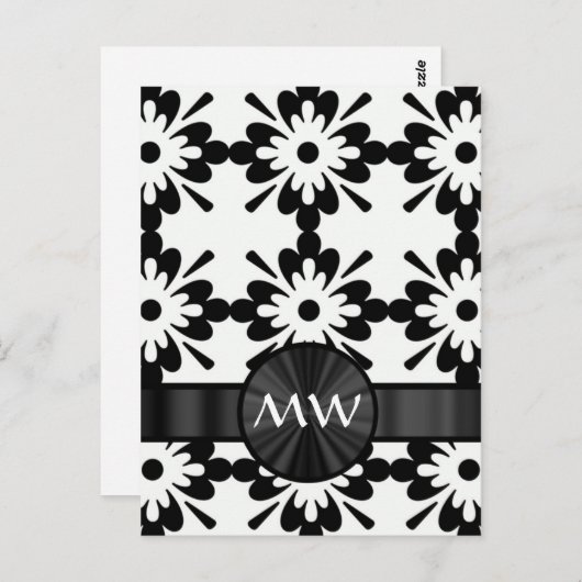 Gepersonaliseerde zwart-wit abstract briefkaart (Voorkant / Achterkant)