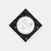 Gepersonaliseerde zwart wit afstuderen partij serv servet (Hoek)