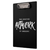 Gepersonaliseerde zwart wit artiest Keepsake Klembord (Links)