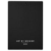 Gepersonaliseerde zwart wit artiest Keepsake Klembord (Achterkant)