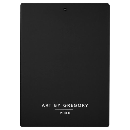 Gepersonaliseerde zwart wit artiest Keepsake Klembord (Achterkant)