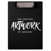 Gepersonaliseerde zwart wit artiest Keepsake Klembord (Voorkant)