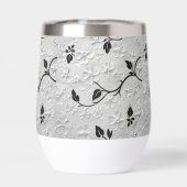 Gepersonaliseerde Zwart & Wit Bloemen Bruidsmeisje (Achterkant)