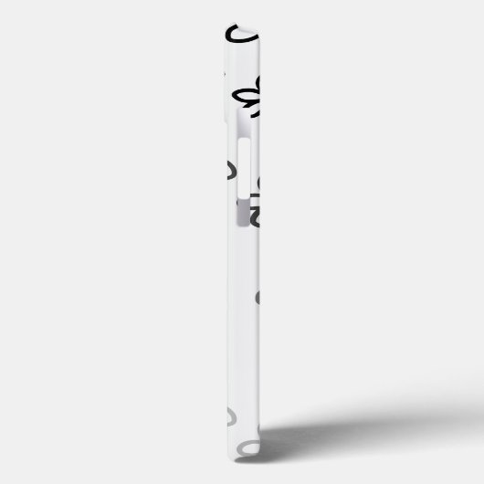 Gepersonaliseerde zwart-wit bloementelefoonhoesje Case-Mate iPhone case (Achterkant / Links)