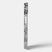 Gepersonaliseerde zwart-wit bloementelefoonhoesje Case-Mate iPhone case (Achterkant / Rechts)