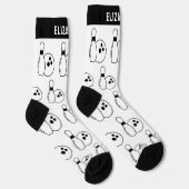 Gepersonaliseerde zwart-wit bowling Sokken w / Naa (Rechts)