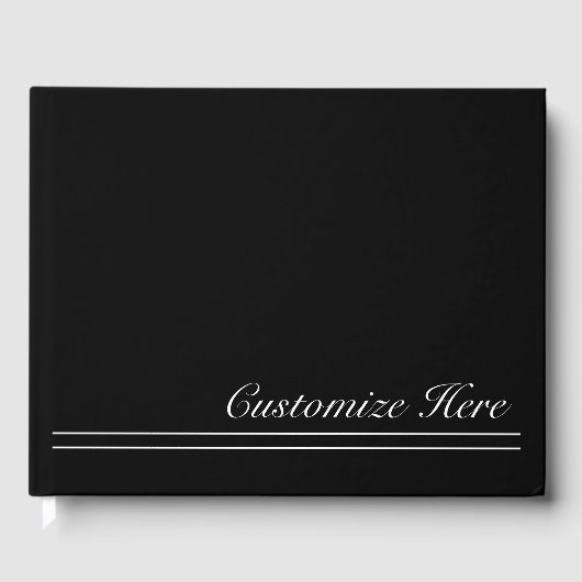 Gepersonaliseerde zwart-wit bruiloft gastenboek (Voorkant)