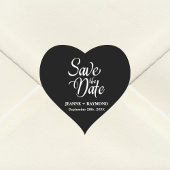 Gepersonaliseerde zwart-wit bruiloft Save The Date Hart Sticker