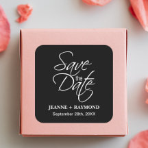 Gepersonaliseerde zwart-wit bruiloft Save the Date