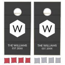 Gepersonaliseerde zwart & wit cornhole set