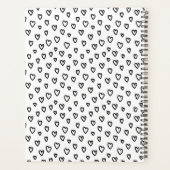 Gepersonaliseerde Zwart & Wit Doodle Patroon Hart Planner (Achterkant)