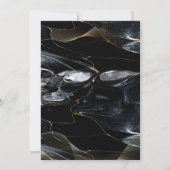 Gepersonaliseerde zwart wit en gouden bruiloft kaart (Achterkant)