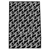 Gepersonaliseerde zwart-wit felicitaties bruiloft medium cadeauzakje (Achterkant)