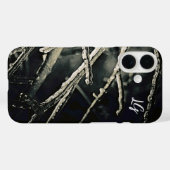 Gepersonaliseerde zwart-wit filialen iPhone Case (Achterkant (horizontaal))