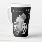 Gepersonaliseerde zwart-wit film klassiekers latte mok (Linkerhoek)