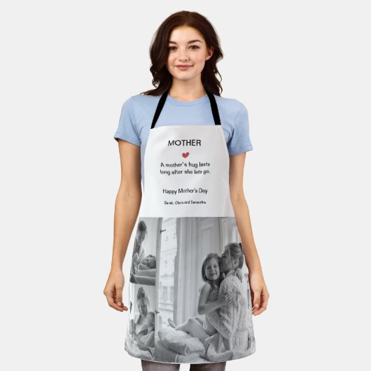 Gepersonaliseerde zwart-wit foto collage Schort (Gedragen)