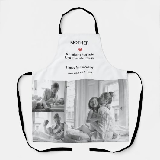 Gepersonaliseerde zwart-wit foto collage Schort (Voorkant)