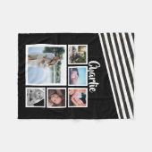 Gepersonaliseerde zwart-wit fotocollage fleece deken (Voorkant (Horizontaal))