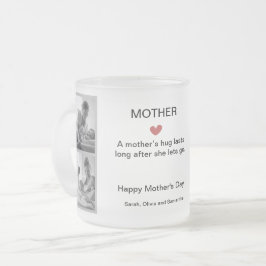 Gepersonaliseerde zwart-wit fotocollage matglas koffiemok