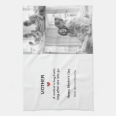 Gepersonaliseerde zwart-wit fotocollage - theedoek (Verticaal)