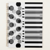 Gepersonaliseerde zwart-wit geïnspireerde geometri planner (Voorkant)