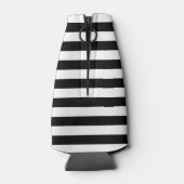 Gepersonaliseerde zwart-wit gestreepte fles koeler (Achterkant)