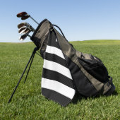 Gepersonaliseerde zwart-wit gestreepte golfhanddoek (Groen)