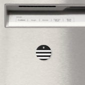 Gepersonaliseerde zwart-wit gestreepte magneet (Insitu (Vaatwasser))