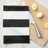 Gepersonaliseerde zwart-wit gestreepte theedoek (Quarter Fold)